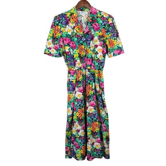 Jeffrey & Dara Dresses & Skirts - Vintage Jeffrey & Dara by Linda Hutley Dress Floral Fit & Flare Midi Women's 7 9